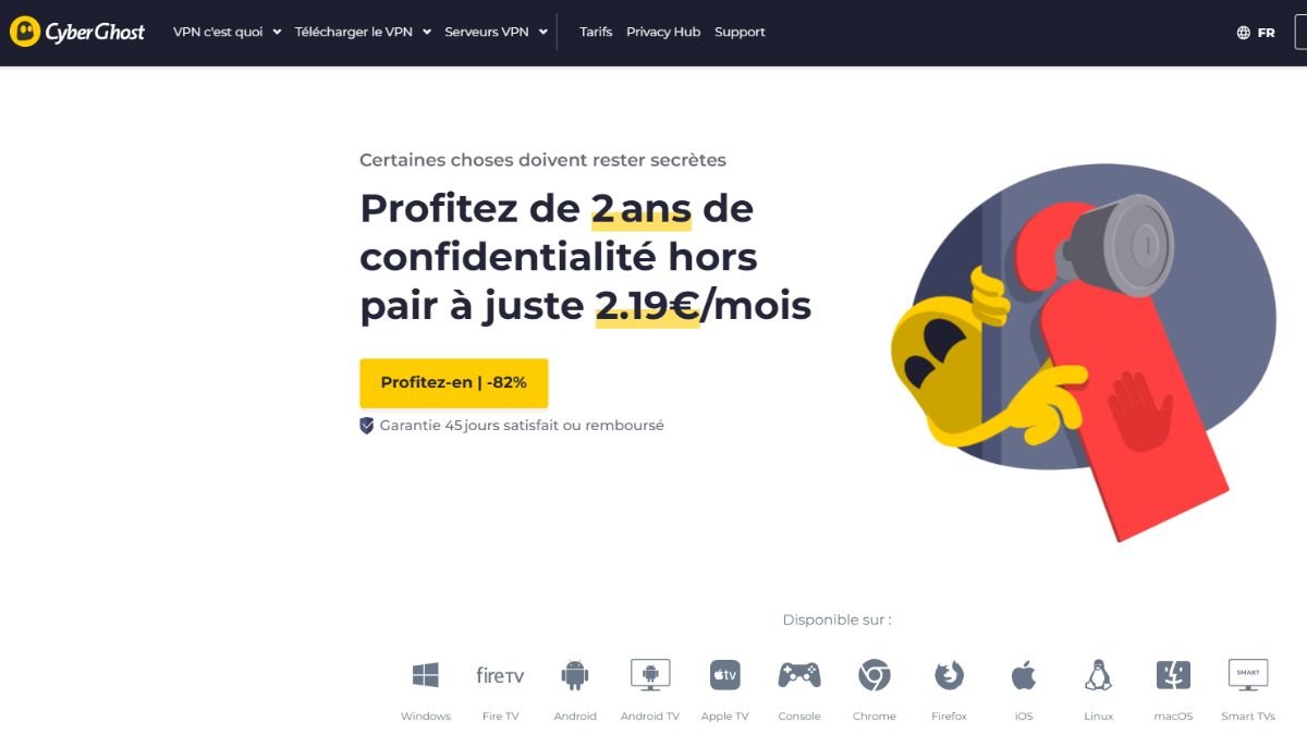 CyberGhost - Le meilleur VPN pour Windows